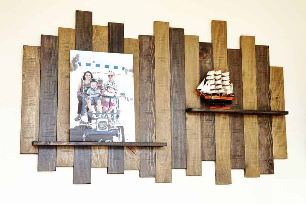 DIY wall decor with shelf