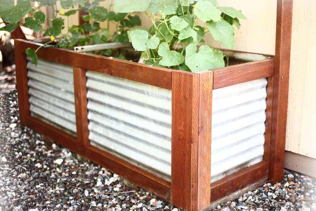 DIY Planter Container with corrugates steel