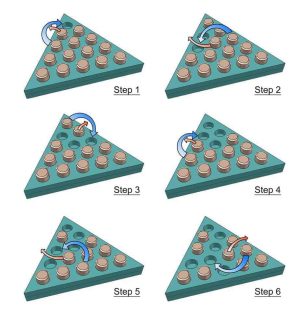 how to wind triangle peg game