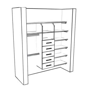 Closet Organizer with Drawers and Shelves PDF