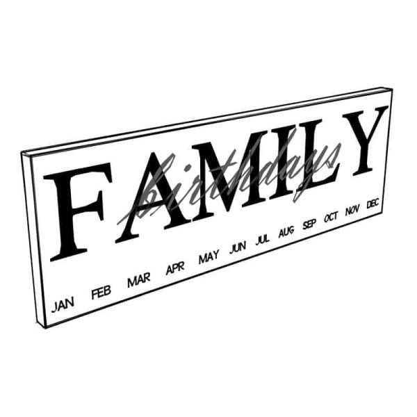 Family Birthday Calendar Text PDF