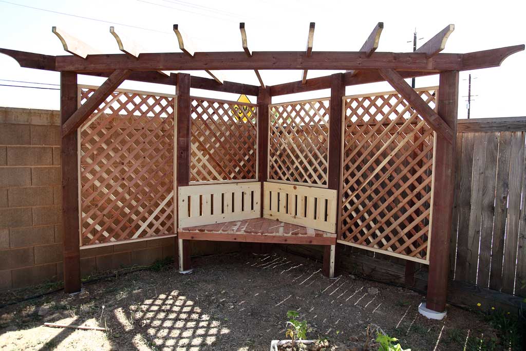 DIY Garden Arbor with a Bench