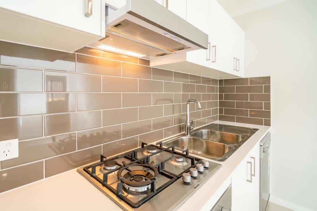 gas range with a hood