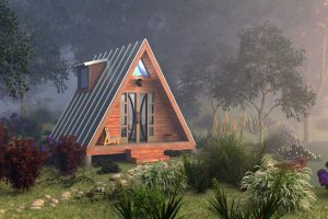 A-Frame house, tiny house, cabin plans