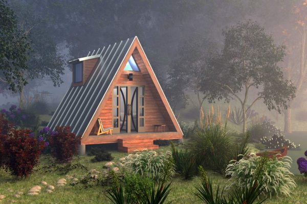 A-Frame house, tiny house, cabin plans